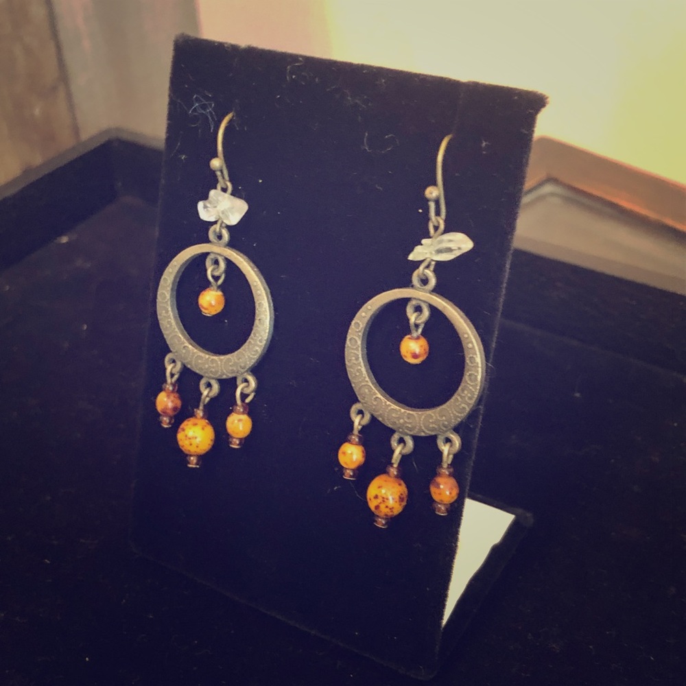 4/$20 Brown boho drop dangle earrings